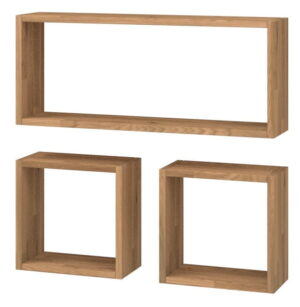 ZESTAW TRZECH PÓŁEK DĘBOWYCH – SQUARE V2 – 70×70 cm