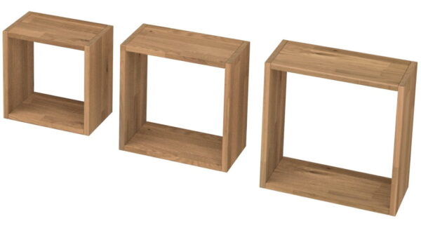 ZESTAW TRZECH PÓŁEK DĘBOWYCH - SQUARE V4